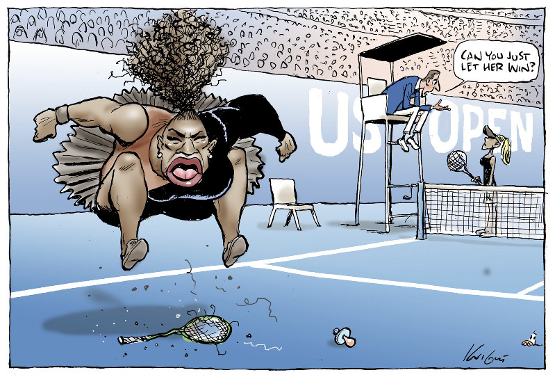 Serena Williams US OPen cartoon